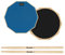Donner Übungspad Practice Pad Drum 8 Zoll/20.32cm mit Drumsticks, Blau