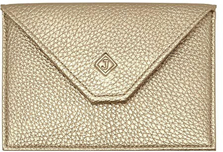 LOLUNA® Pochette Format enveloppe pour Papier Voiture, Carte Grise, permis Conduire Tout en Cuir Plusieurs Couleur Homme et Femme (Doré)