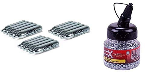 DataPrice Pack 15 bombonas CO2 12gr. Gamo + 1 Biberón de 1.500 Bolas BB´s. para Pistolas y Carabinas