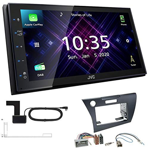 JVC KW-M565DBT 2-DIN Autoradio mit DAB Antenne passend für Honda CR-Z ab 2010 schwarz