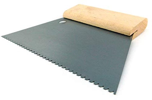 Schwan Spatola adesiva in acciaio, 180 mm, dorso in legno di faggio, dentato/non dentato, TBK per pavimenti, parquet, piastrelle