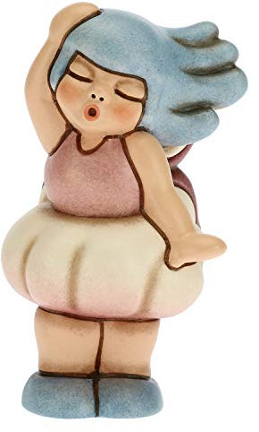 THUN - Soprammobile Fata dell'Aria - Idee per Bomboniere Battesimo e Comunione - Formato Piccolo - Ceramica - 5,5 x 4,7 x 7 h cm