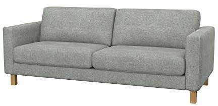 Soferia Kompatible Ersatzbezug fur KARLSTAD 3er-Bettsofa, Stoff Strong Light Grey (FLECKENBESTÄNDIG und Kratzfest), Grau