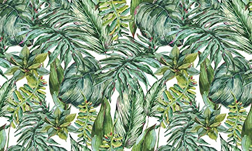 TAPPETIK Tappeto, Passatoia in Stampa Digitale Alta qualità, Ampia Gamma di Colori e Disegni (Serie DIGIT) VARIE MISURE (Foglie tropicali, 52 x 120 cm)