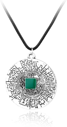 Rapoyo Halskette anhänger The Maze Runner Labyrinth Halskette Runde grüne Emaille Anhänger Halskette für weibliche Männer Mode Charme Accessoires Schmuck Weihnachten Valentinstag Geburtstag Geschenk
