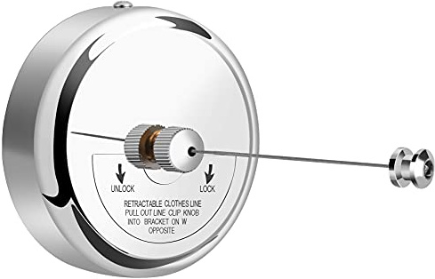 Retractable Clothesline 9.0 Feets, 304 Stainless Steel Clothes Line Dryer with Heavy Duty Adjustable Stainless Steel Rope String for Hanging Drying Bathroom, Laundry, Hotel, Indoor & Outdoor