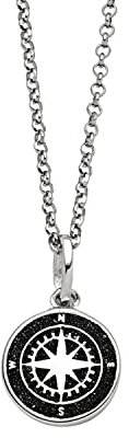 DUR Schmuck Kette KOMPASS 2.0 Lavasand, Silber 925/- rhodiniert 42cm (K2675)
