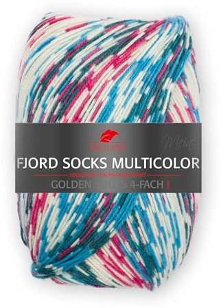 Pro Lana FJORD SOCKS MULTICOLOR 100 g 4-fach Sockenwolle mit einem einzigartigen Fjordmuster 425 m, Farbe:484