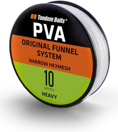 Tandem Baits PVA-Netz Ersatznetz für Boilies Hexmesh Mesh | PVA-Schlauch für Fischfutter | Karpfen Anfüttern & Angeln | Futterschlauch für Köder | Karpfenzubehör Profis Hobby-Angler Schmal Stark 10 m