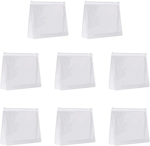 Mini-Kosmetiktasche aus PVC, transparent, mit Reißverschluss, für Urlaub, Reisen, Badezimmer und Organisation, wasserdichte Make-up-Tasche, 8 Stück., 14.48 x 12.95 x 3.81 cm, Nützlich