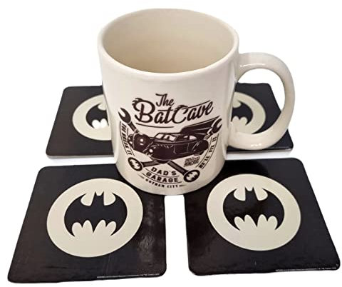 Official Mugs and Coaster Gift Sets (Batcave Mug Set)