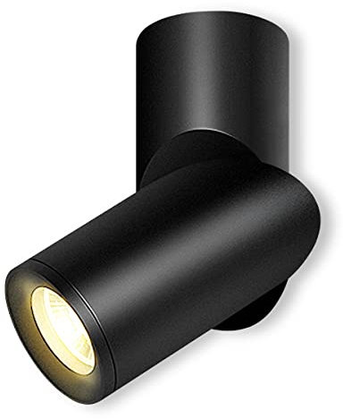 Budbuddy 12W LED Spotleuchte Runde Deckenaufbaustrahler Schwarz Deckenleuchte Strahler Modern Aufbaustrahler 355 Grad Drehbar Aufbauleuchte 4000K