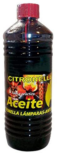 Tradineur - Aceite para lámparas con citronella, líquido para antorchas de jardín y de pared, antimosquitos, interior y exterior, 750 ml