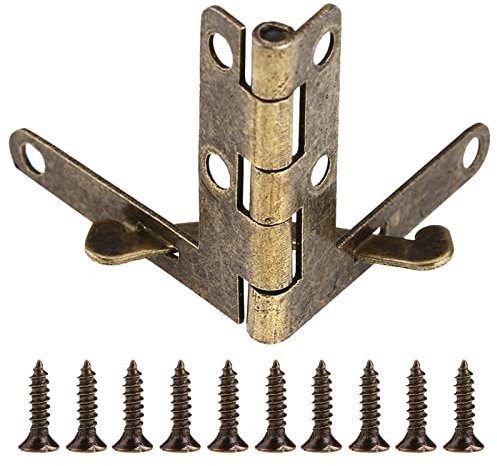 Cyrank Small Quadrant Hinge, 20Pcs Jewelry Box Hinges 90 Degree Hinges with Screws for Wine Wooden Box Hinge Jewelry Box Quadrant Hinge(Coppery)