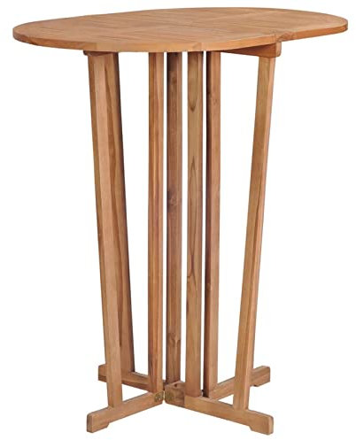ZHOUMIN Bartisch Klappbar, Stehtisch, Bistrotisch, Bar Table, Gartentisch, Balkontisch, Outdoor-Tisch, Tisch Für Draußen, 90x65x105 cm Massivholz Teak