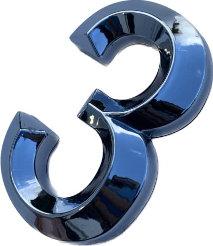 Sonnet House Door Numbers Plaques Stick On Self Adhesive 3D Door Street Number Signs Hotel Office Appartments Mailbox Outdoor 3 Inches (Silver-3)