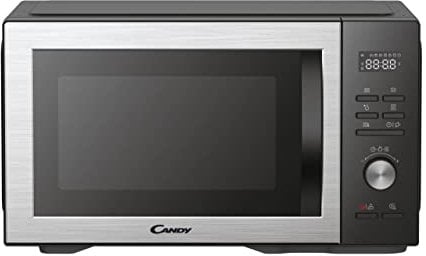 Candy CMGA31EDLB Four Micro-ondes, Gril Quartz 1000W, Grande Capacité 31L, Recettes Automatiques, Fonction Gril, Nettoyage Auto, Programmateur digital, Fonction décongélation, Noir Silver