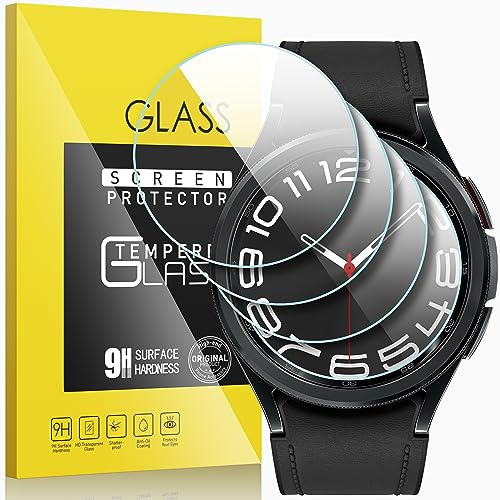 KSKSPE 4 Pezzi per Samsung Galaxy Watch 6 Classic 43mm Vetro Temperato Pellicola Protettiva,HD Senza Bolle AntiGraffio Pellicola Protettiva per Samsung Galaxy Watch 6 Classic 43mm Screen Protection