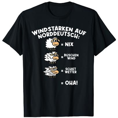 Windstärke Auf Norddeutsch Schafe Lustig Humor Spruch Männer T-Shirt