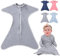 HINATAA Swaddle Wrap für Baby, Neugeborene Baby Schlafsack, Baby Musselin Swaddle Schlafsack Atmungsaktive Weiche Premium-Baumwolle für Kinder Alter 0-3/3-6 Monate (Grau, 0-3 Monate)