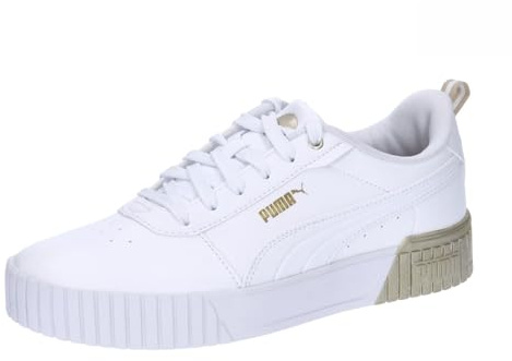 PUMA Women Carina 2.0 METALLIC Dream Sneaker, White Gold-Matte Gold, 42 EU