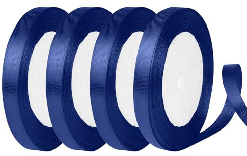 Y iRAN Yiran Satinband Blau 10mm 88 Meters Blau Dekoration Geschenkband breit Schleifenband Geschenkbänder Band Dekoband Blau Schleife Schultüte Stoffband Hochzeit,Taufe Geburtstag Geschenke