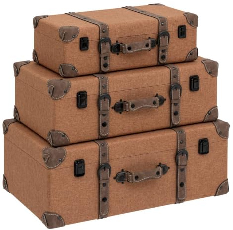 Atmosphera - 3er-set koffer Vintage sein - Karamell