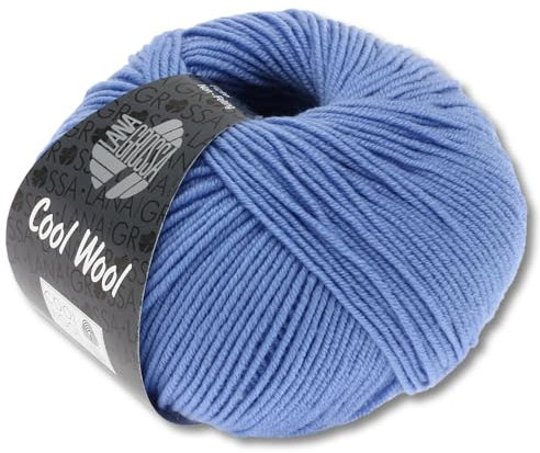 Frida's Wollhaus Lana Grossa 50 g Cool Wool Merinowolle Wolle Garn Häkeln Stricken 38 Farben (463 | Kornblume)