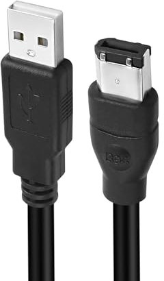Hanprmeee Firewire 1394 6 Pin to USB Adapter Cable, Firewire IEEE 1394 6 Pin Male to USB 2.0 Type A Male Data Transfer Converter Cable for Printer, Digital Camera,Hard Disk 1.8M (1.8M)