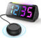 Loud Alarm Clock for Heavy Sleepers, Vibrating Alarm Clocks with Bed Shaker, Night Light, RGB Display, Brightness Dimmer, Vibration Alarm Clock Bedside for Hearing Impaired Deaf People