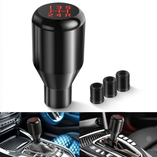 DREAMIZER Auto Schaltknauf, schaltknäufe schalthebel auto, universal 5 Geschwindigkeits Gang schaltknauf, metall manueller schaltknauf schaltknüppel mit 3 Adaptern 8mm 10mm 12mm