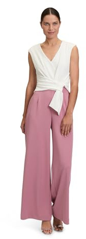 Vera Mont Damen Jumpsuit mit weitem Bein 36, Patch Rosé/White