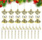 QYDMIN 18 bastoncini di zucchero per albero di Natale, decorazioni per albero di Natale, oro e bianco, decorazioni per albero di Natale