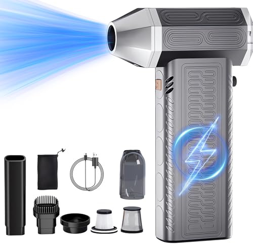 3 en 1 Soplador de polvo eléctrico Mini Aspiradora Regulación de velocidad sin niveles Spray de aire comprimido con batería de 8000 mAh Compressed Air Duster para PC Kit de limpieza, teclado, equipos
