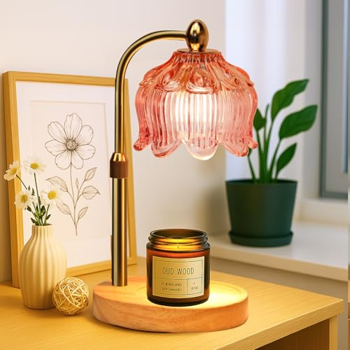 GEEZO Fragrance Candle Warmer Lamp，Electric Candle Warmer with Timer & Dimmer，Mom Christmas Birthday Gifts for Women, House Warming Gifts New Home Bedroom Decor