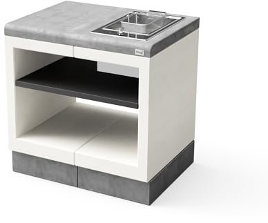 TUOZI - Montagemodul Kitaway ELECTRIC für vorgefertigten Grill (weiß, grau - 84 x 63 x 63 cm) - Verwendung im Außenbereich