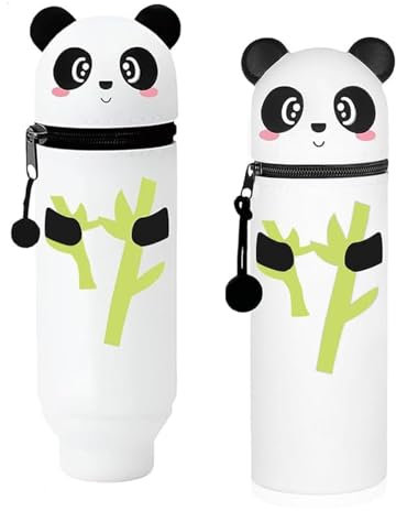 langyoujia 2-in-1 Silikon Federmäppchen,2025 Neues Kawaii Federmäppchen,Silikon Federmäppchen,Schreibwaren mit ReißverschlussPencil case,Mäppchen Panda, Unisex Federtasche Pencil Case