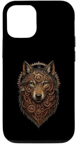 Steampunk Wolf Mechanical Gothic Retro Futuristic Case for iPhone 12/12 Pro
