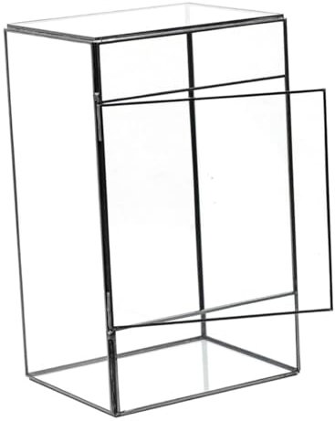 Toyvian Handgefertigte Kleine Terrarium-Box Aus Glas Und Zinn Langlebiger Mikro-landschaftsbehälter Für Tischdeko Vielseitiger Pflanzenhalter Für Wohnzimmer Büro Und Indoor-Dekoration