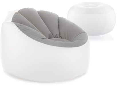 InnovaGoods® Pouf Gonflable d'extérieur + Fauteuil avec LED Multicolore, résistant à l'eau, avec Patch de réparation et télécommande, idéal pour Camping, Piscine, intérieur et Jardin