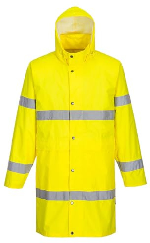 Portwest High Visibility Waterproof Trench Coat 100cm Fluorescent Colours H442