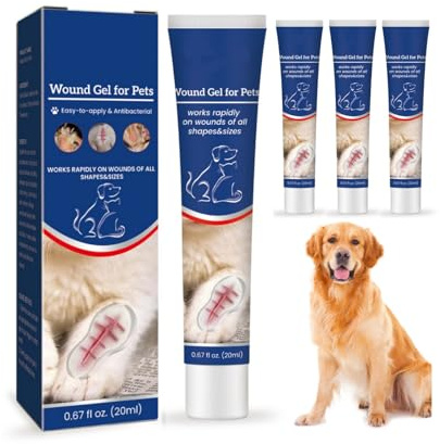 Generisch Pet Wundpflegegel für Hunde und Katzen | 20ml Pet Skin Care Gel, Wasserfestes Heilgel für Hautinfektionen und Wunden, Gel-Bandage, Flüssigkeitsgel, Welpen-Wundheilung - 4 Stück