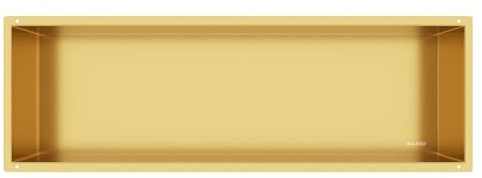 Balneo Duschnische Wall-Box No Rim 90x30x10 cm, Gold | AISI-304-Edelstahl; vollständig wasserdicht; 1 % Innengefälle; für Shampoo, Kosmetik und dekorative Ablageflächen