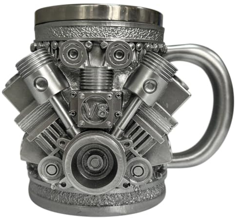NONDK Stainless Steel Coffee Mug Engine Stainless Steel Mug Car Engine Ceramic Coffee Mug V8