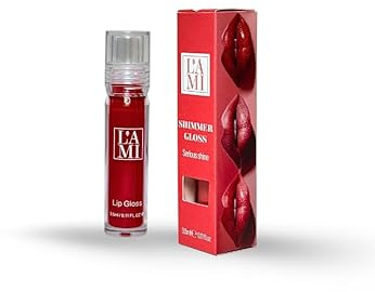 LAMI Shimmer Gloss, Hochglänzender Lipgloss, Feuchtigkeitsspendende Formel, Leichte Textur, MATTE RUBY KISS, 3,5ml