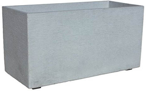 AnaParra Jardinera Rectangular Pacífico 60X17X19cm Moderna en hormigón aligerado para Exterior | Color Cemento | Peso: 15Kg. | 11 l.
