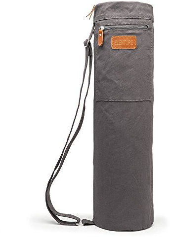 ELENTURE Canvas-Yogamatten-Tasche mit verstellbarem Riemen und Taschen, durchgehender Reißverschluss, Reise-Tragetasche für Damen und Herren, passend für 0,6 cm und 0,6 cm dicke Matten, leichte
