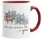 Tasse Weihnachten kaffeebecher It`s the most wonderful time of the year Hirsch Weihnachtsmotiv Autiga® bordeauxrot unisize