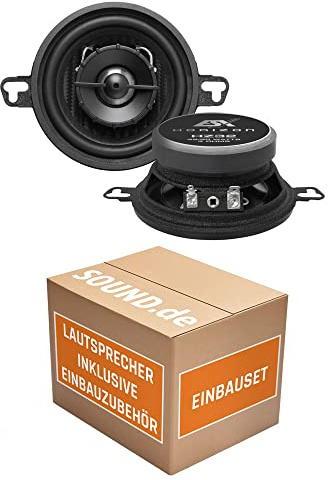 JUST SOUND best choice for caraudio Lautsprecher Einbauset passend mit ESX HZ32 87 mm 2-Wege Koax Horizon HZ 32 8,7cm Auto Einbauzubehör für VW Golf 2