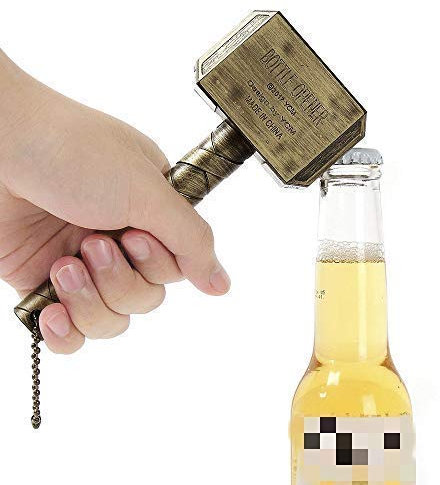 ALIXIN – Mjolnir Quake Décapsuleur en forme de de bière Opener, marteau de Thor. (Or foncé)